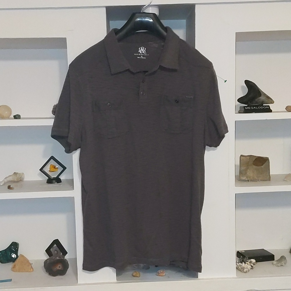 Rock & Republic - Two-Pocket Slubby Polo Shirt